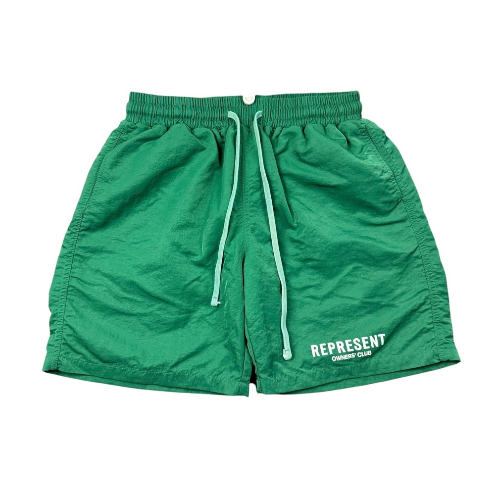 Represent Owners Club Shorts Men Large Green 7" Drawstring Athletic Lined